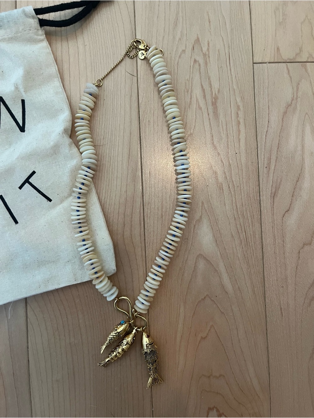 NWOT Madewell Beaded Fish Statement Necklace - Picture 6 of 6